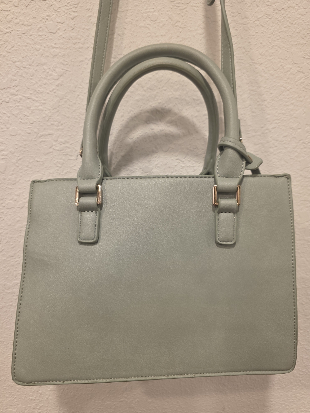 Moda Luxe Sage Green Structured Satchel with Top Handles